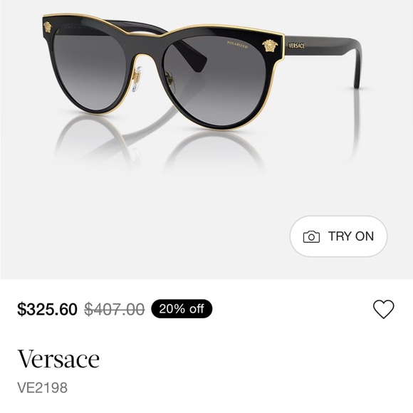 Versace Black and Gold Sunglasses with Case - Picture 2 of 11